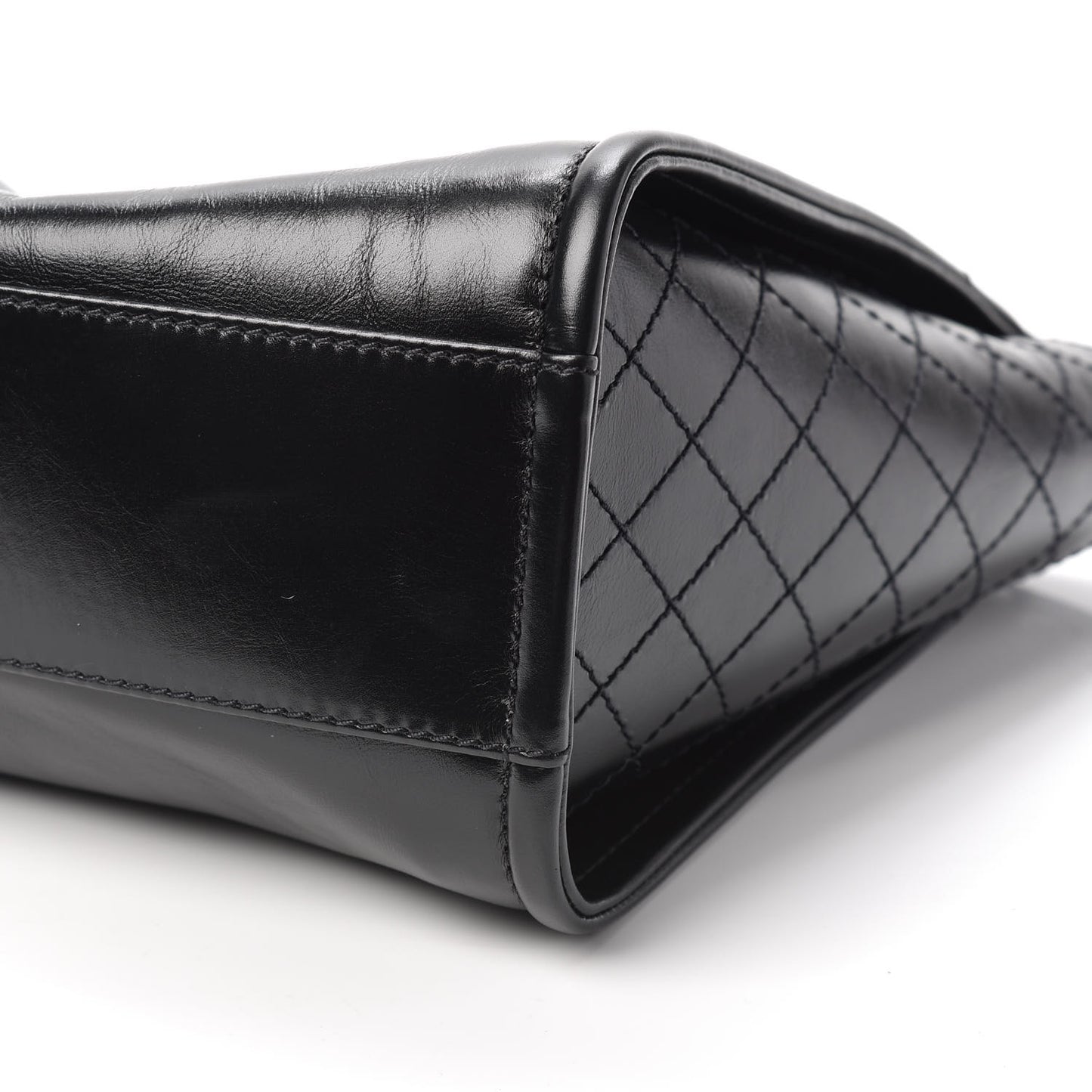 Aged Calfskin Small Charms Deauville Tote Black