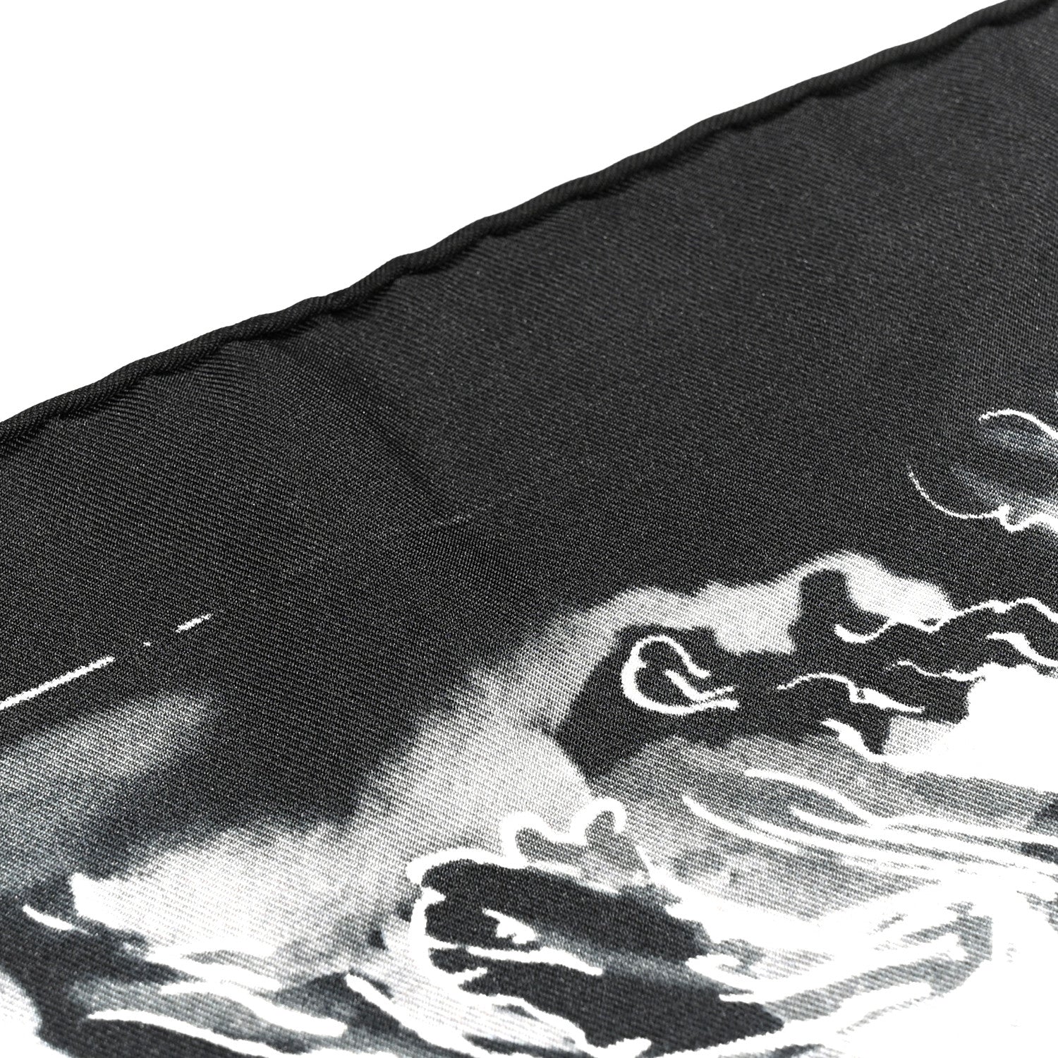 Chanel Silk CC Square Scarf Black White 4 of 4