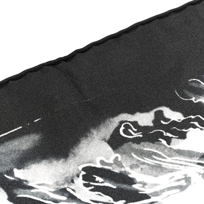 Chanel Silk CC Square Scarf Black White 4 of 4