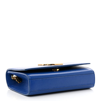 Saint Laurent Grain De Poudre Small Classic Monogram Kate Satchel Blue Clair 4 of 11