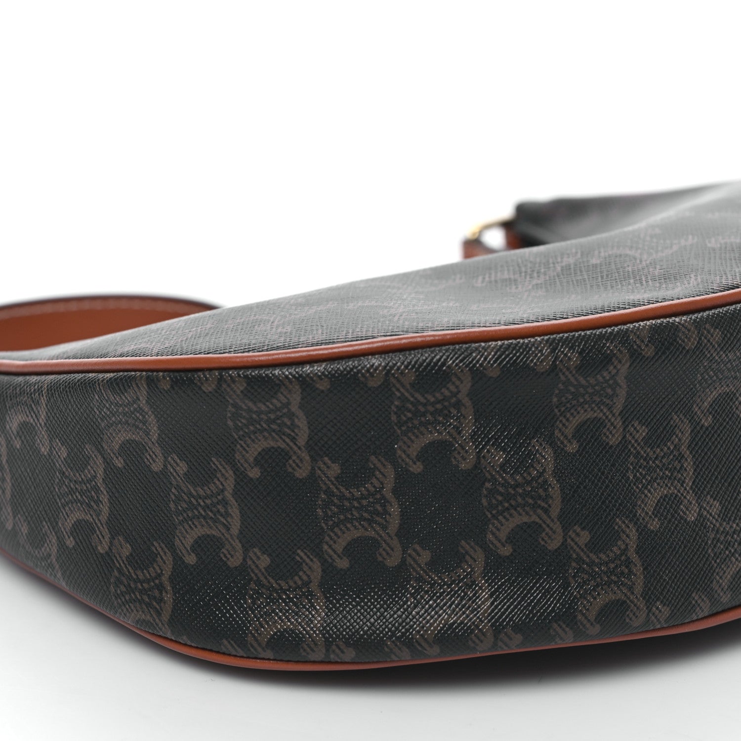 Celine Triomphe Canvas Calfskin Ava Shoulder Bag Tan 9 of 11