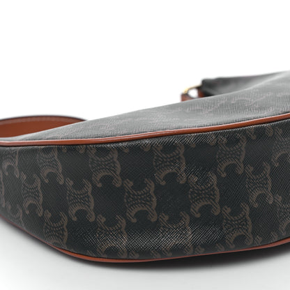 Celine Triomphe Canvas Calfskin Ava Shoulder Bag Tan 9 of 11