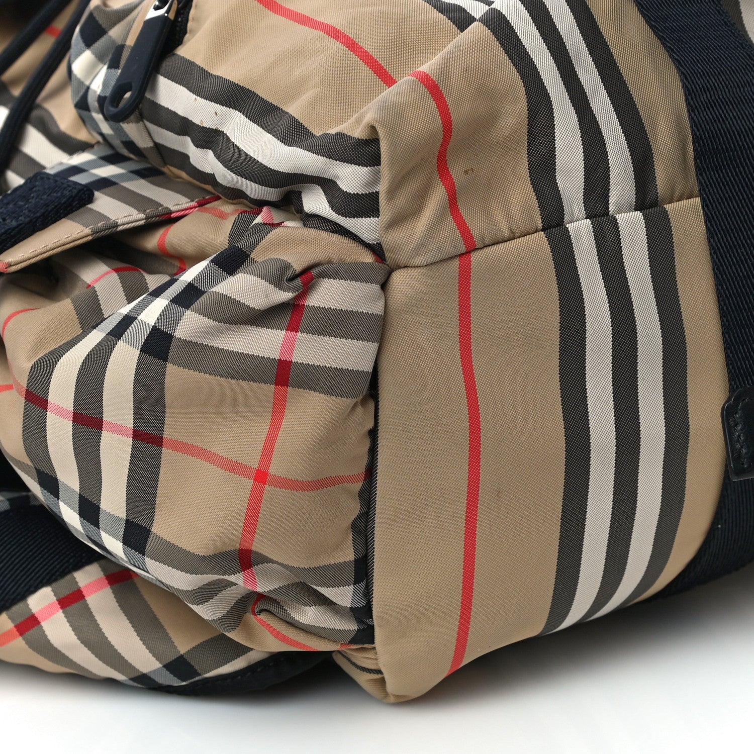 Burberry Nylon Icon Stripe Check Logo Print Backpack Natural 8 of 14