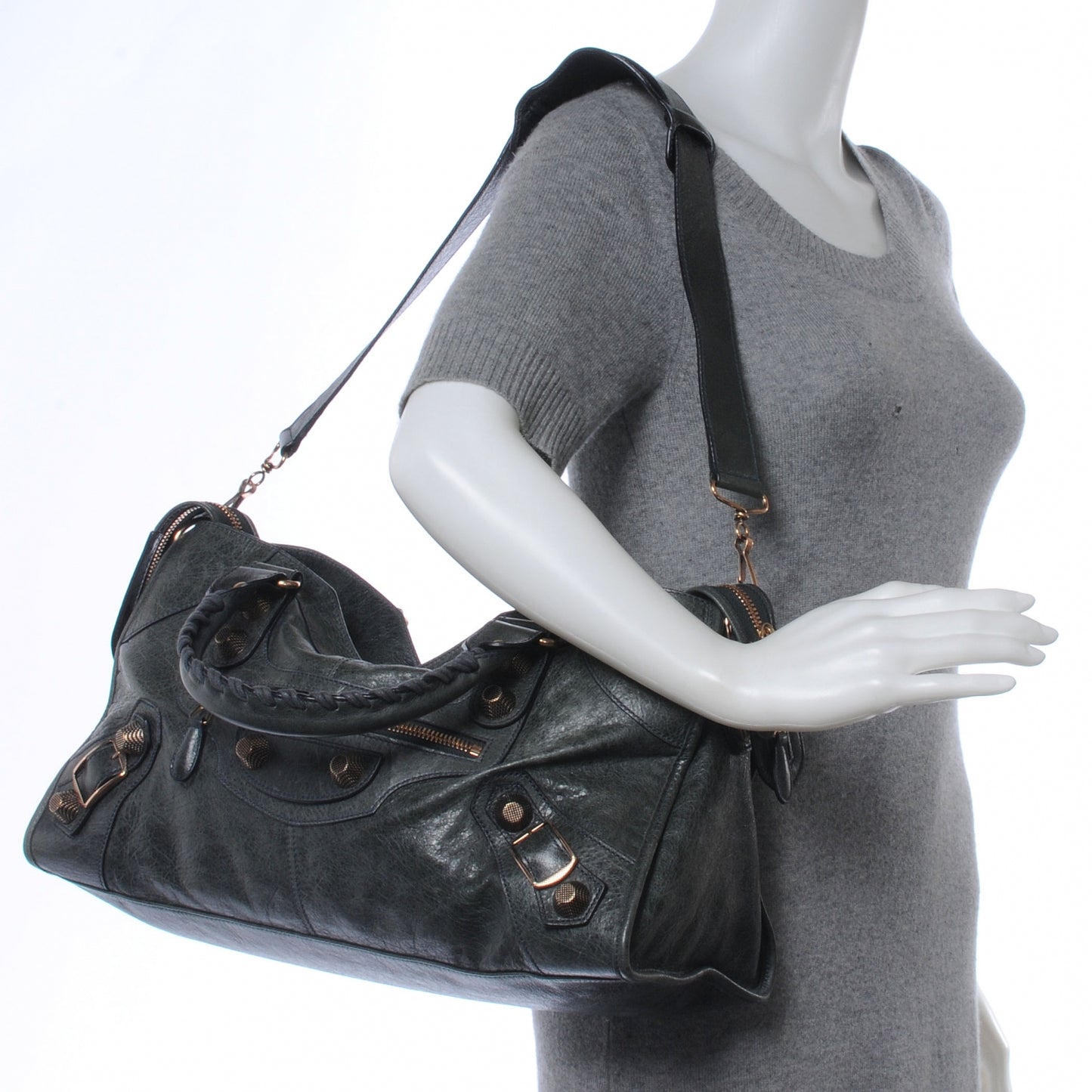 Agneau Giant 21 Rose Gold Hardware Part Time Anthracite