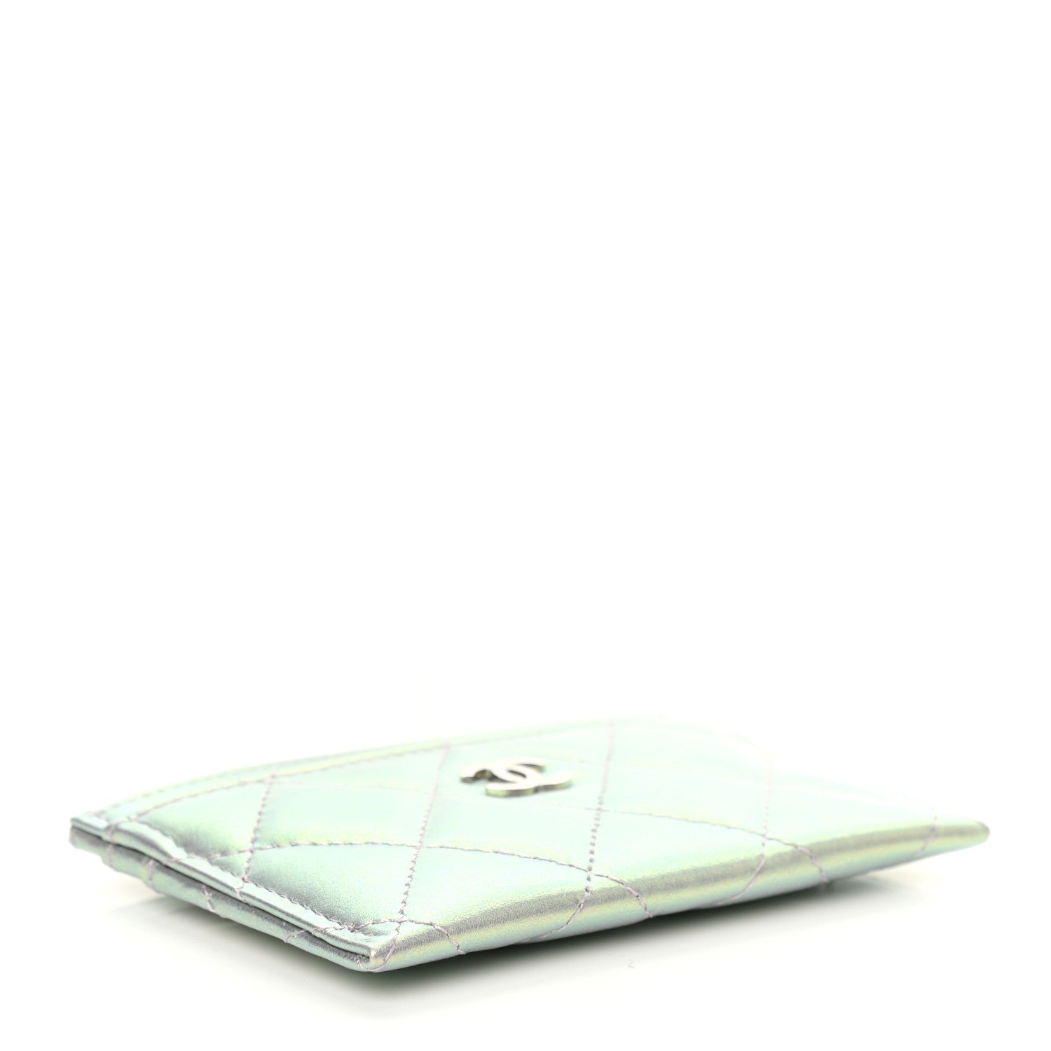 Chanel Iridescent Calfskin Quilted Card Holder Light Purple 4 of 9