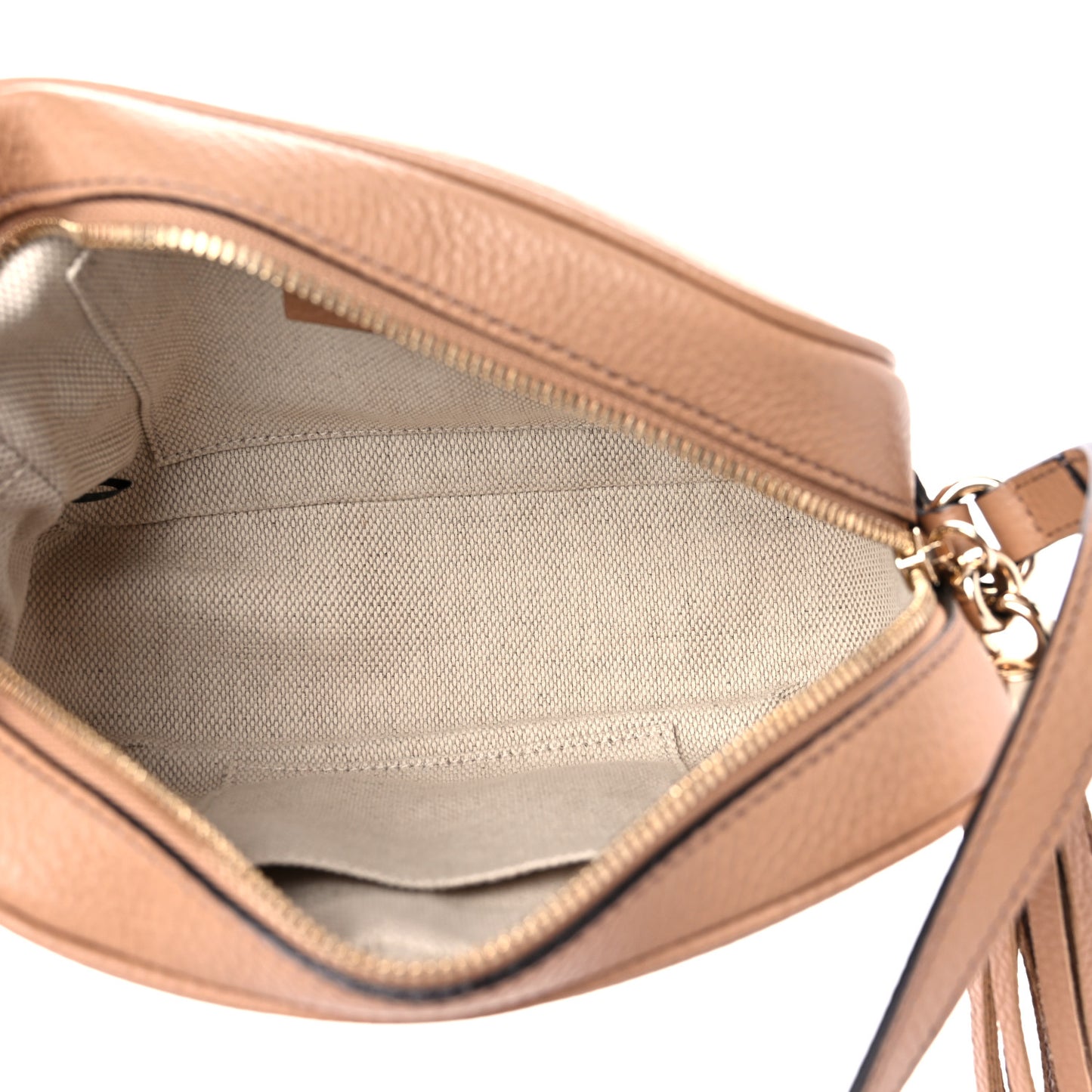 Pebbled Calfskin Small Soho Disco Bag Rose Beige
