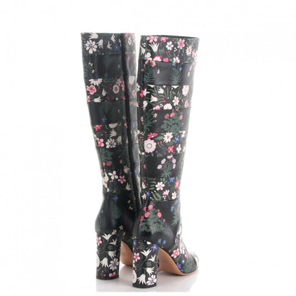 Valentino Garavani Calfskin Camugarden Paneled Knee Boots 39 Black 4 of 7