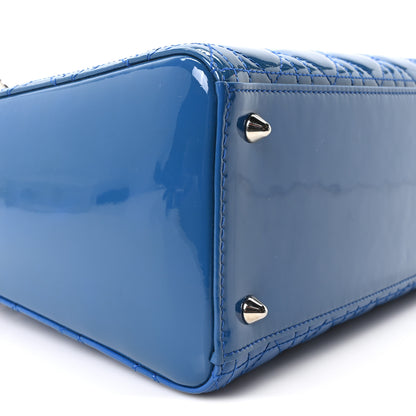 Christian Dior Patent Cannage Medium Lady Dior Blue 8 of 9