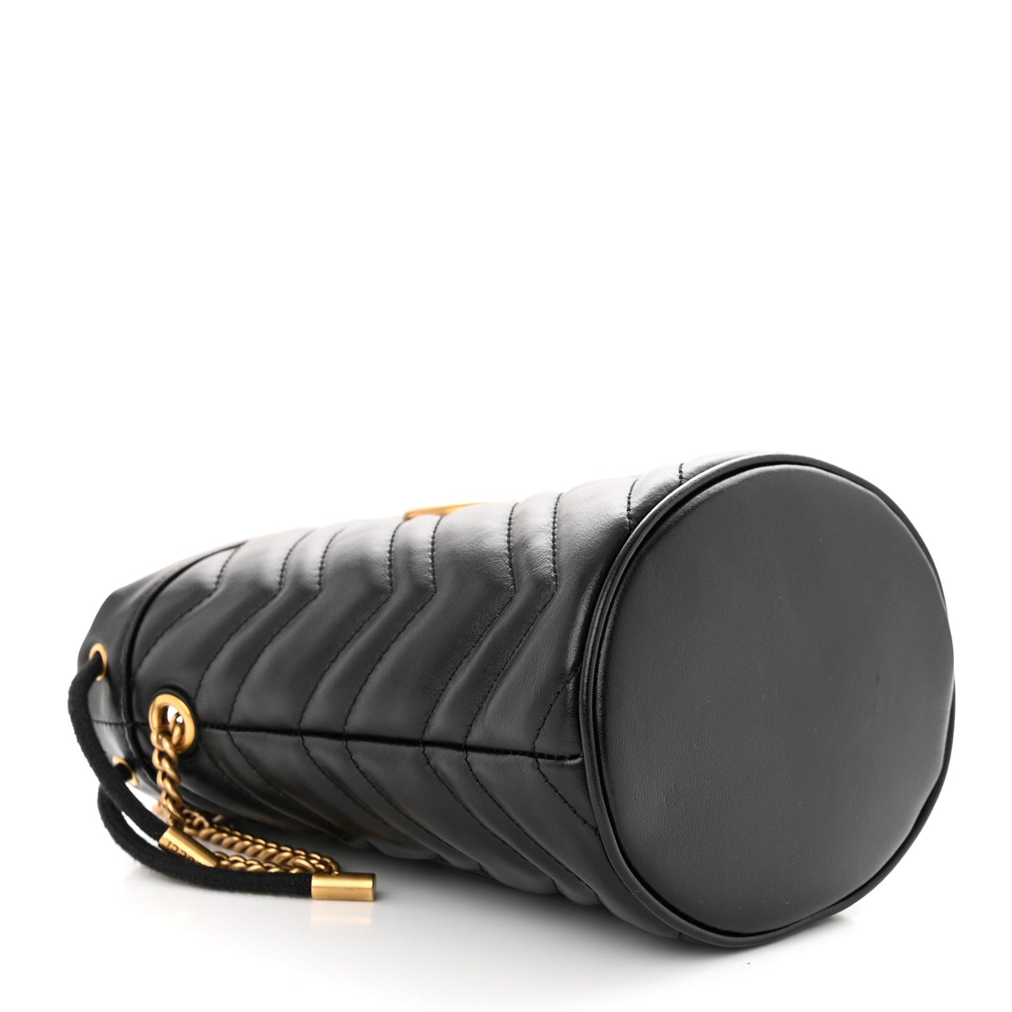 Calfskin Matelasse Mini GG Marmont 2.0 Bucket Bag Black