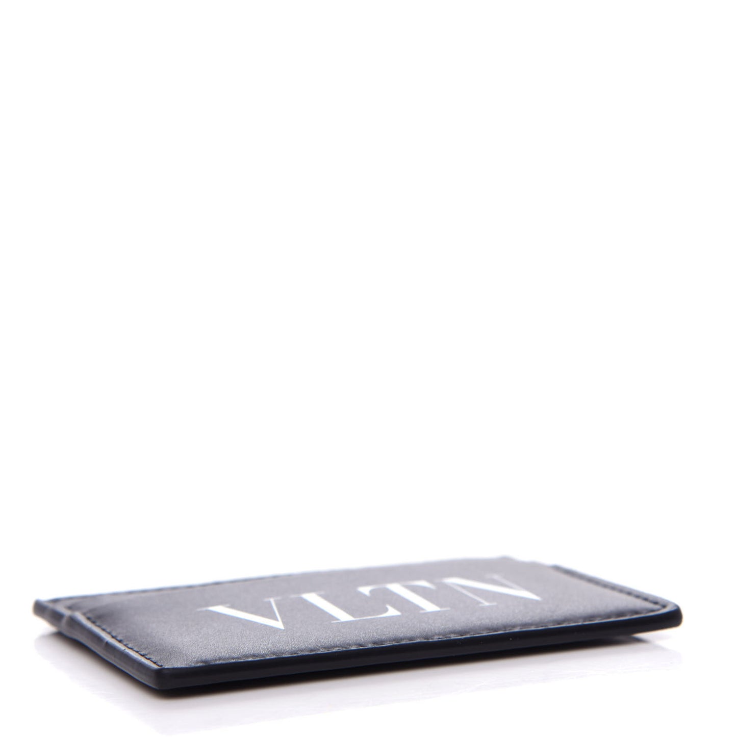 Calfskin VLTN Card Holder Black White