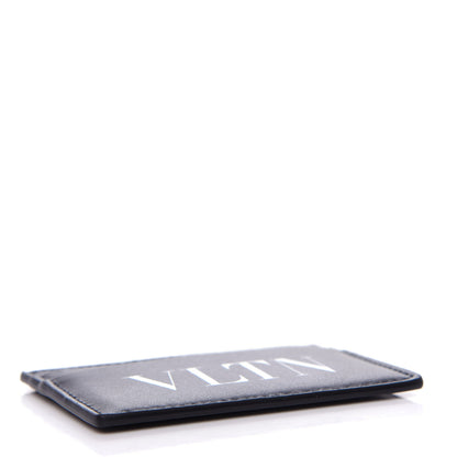Valentino Garavani Calfskin VLTN Card Holder Black White 4 of 6