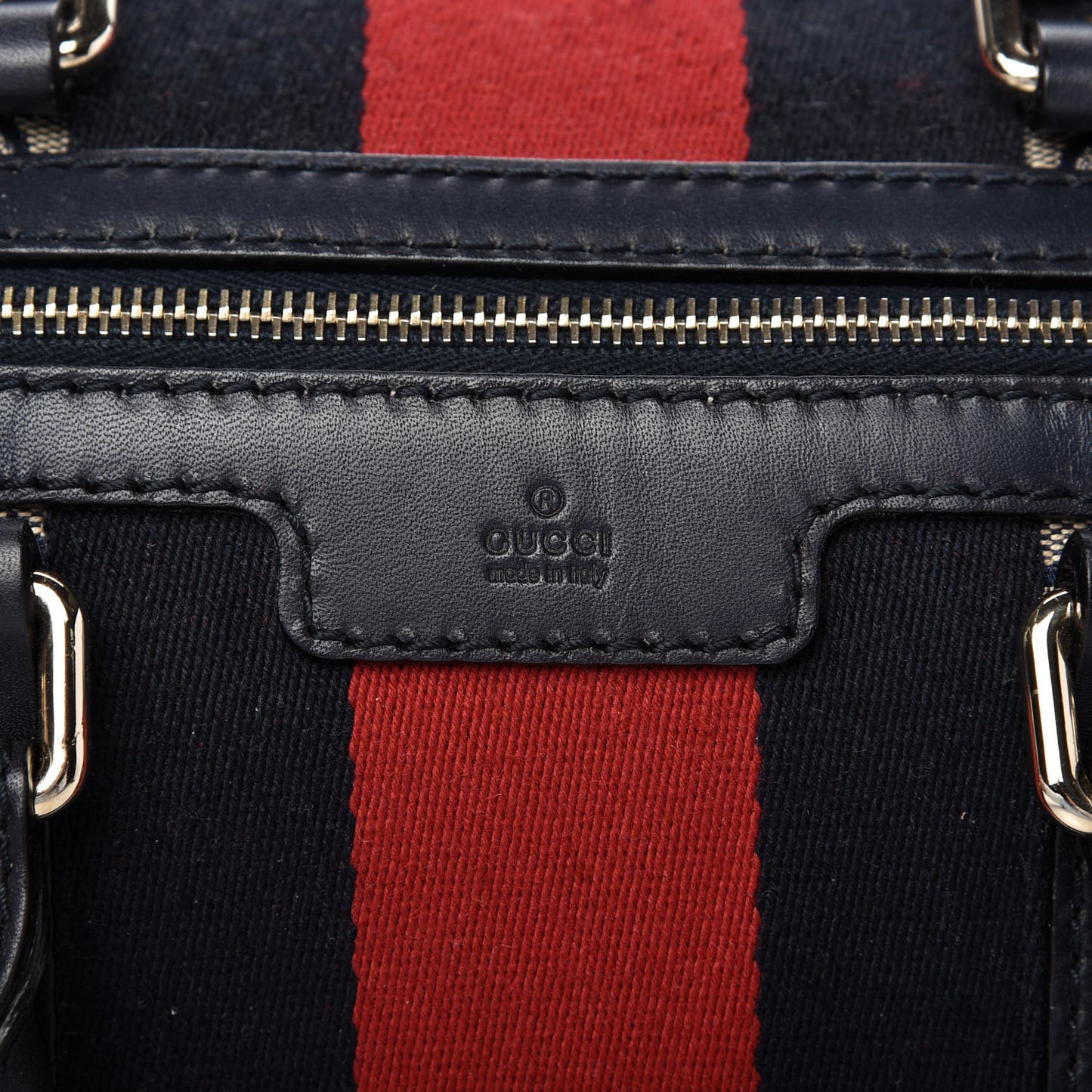 Monogram Selleria Calfskin Vintage Web Medium Boston Beige Blue