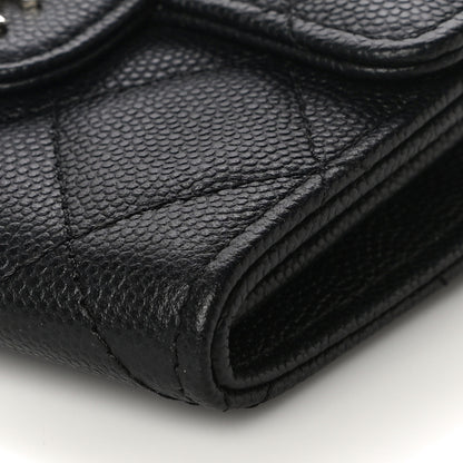 Chanel Caviar Quilted Flap Card Holder On Chain Black 6 of 11