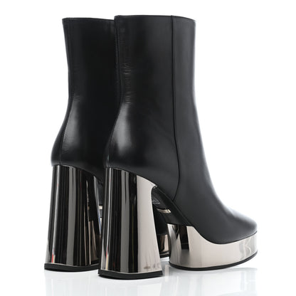 Gucci Malaga Kid Chrome Ankle Boots 38 Black 3 of 4