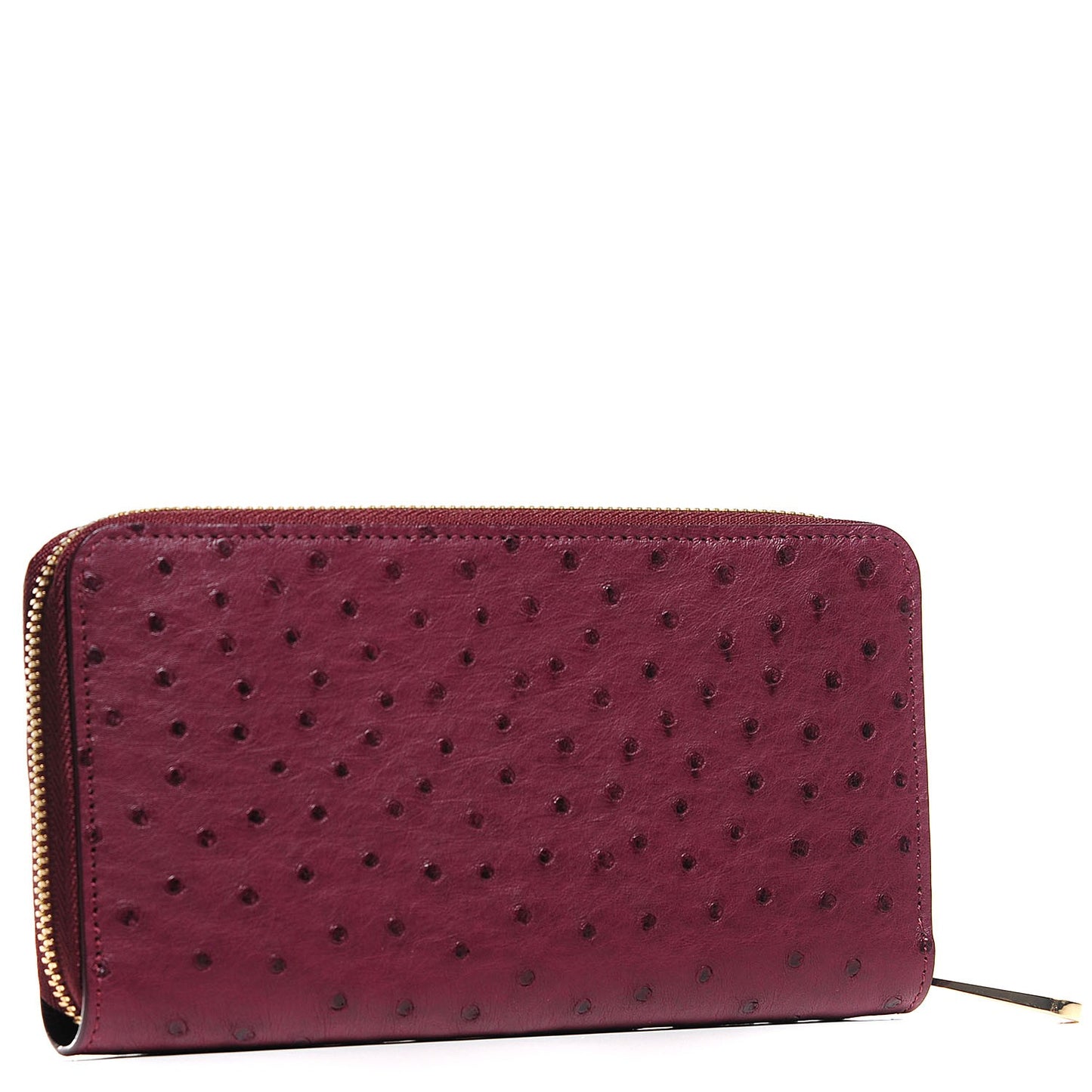 Ostrich Zippy Wallet Prune