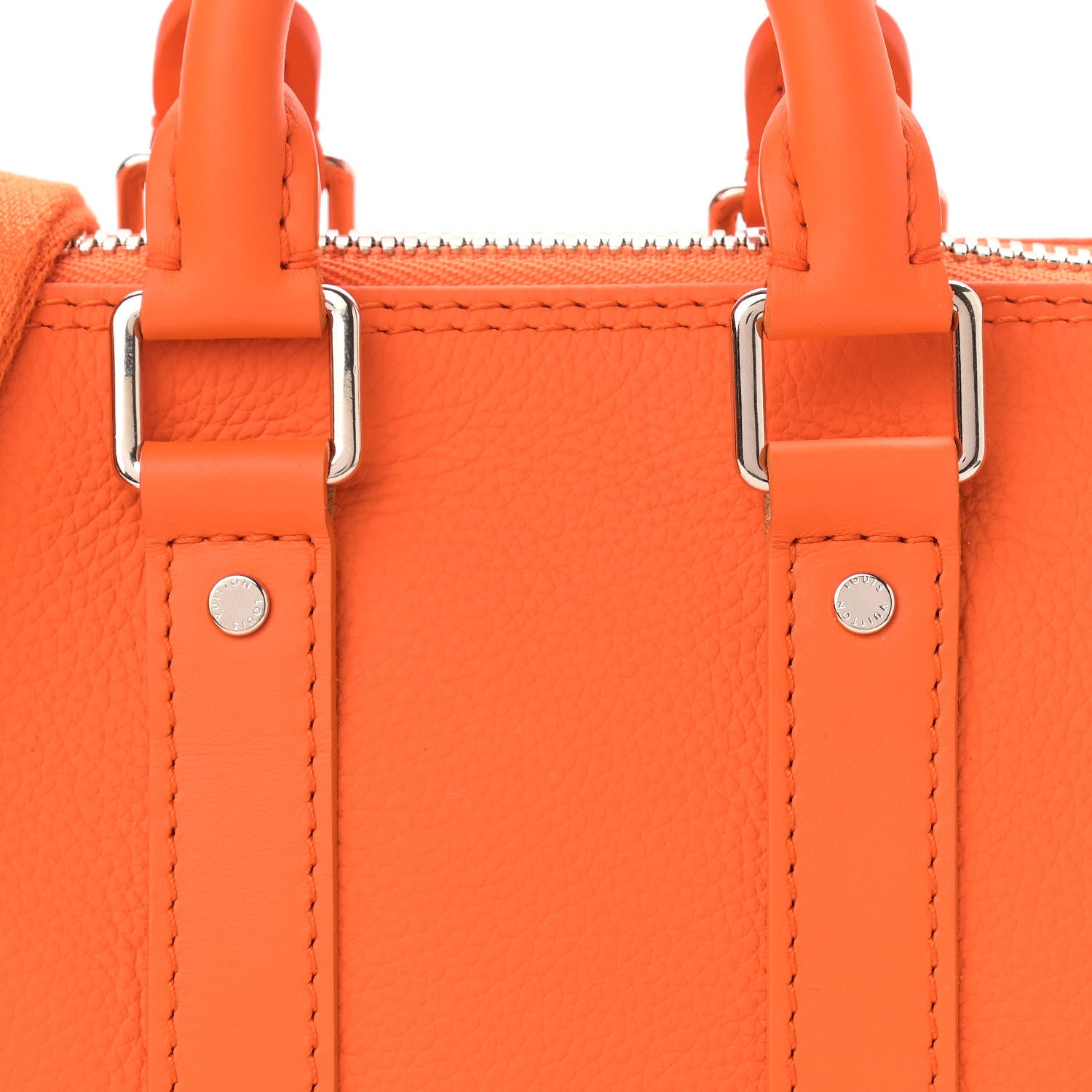 Louis Vuitton Grained Calfskin Aerogram Keepall XS Orange 7 of 9
