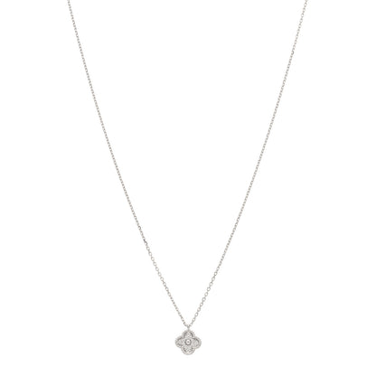 Van Cleef & Arpels 18K White Gold Diamond Sweet Alhambra Pendant Necklace 1 of 3