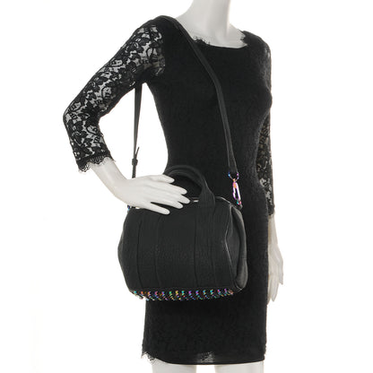 Alexander Wang Pebbled Leather Rockie Iridescent Hardware Black 2 of 6