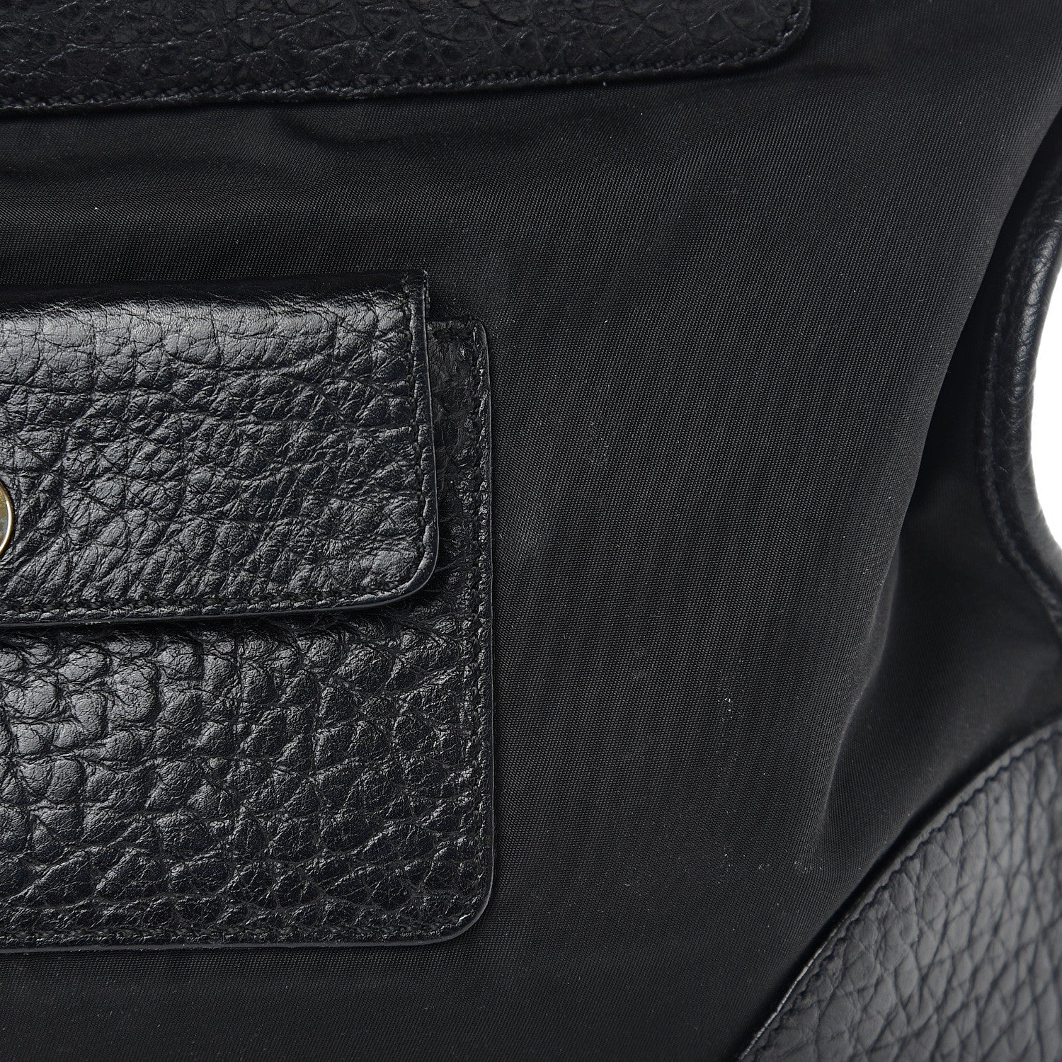 Prada Tessuto Nylon Cervo Deerskin Tote Black 8 of 11