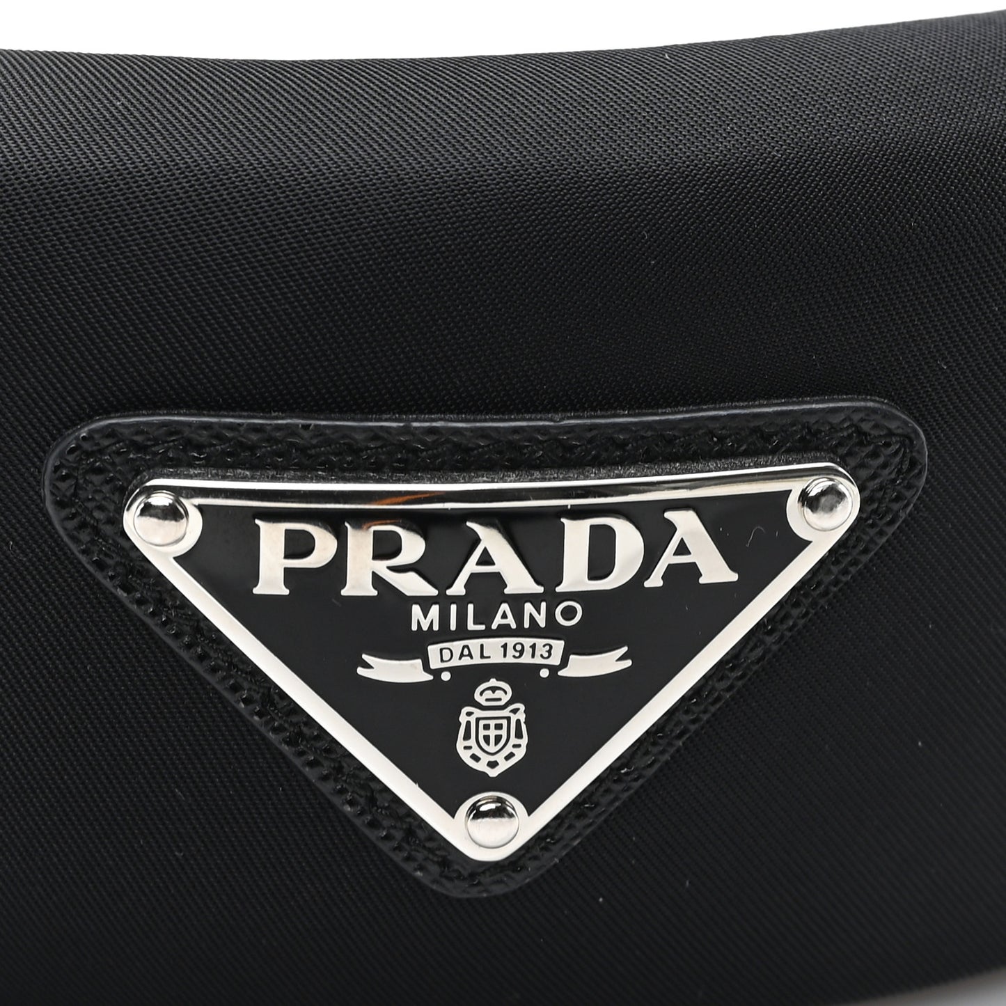 Re-Nylon Metal Triangle Logo Headband Black