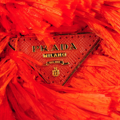 Prada Rayon Raffia Grass Tote Papaya 3 of 11