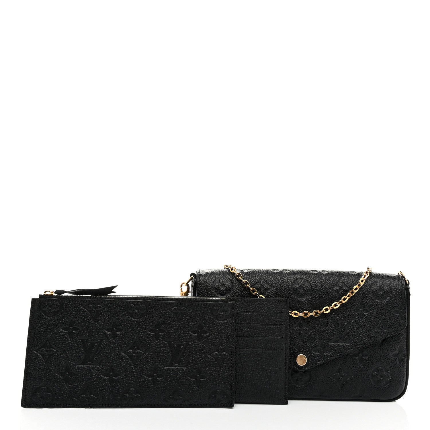 Louis Vuitton Empreinte Pochette Felicie Chain Wallet Black 3 of 11