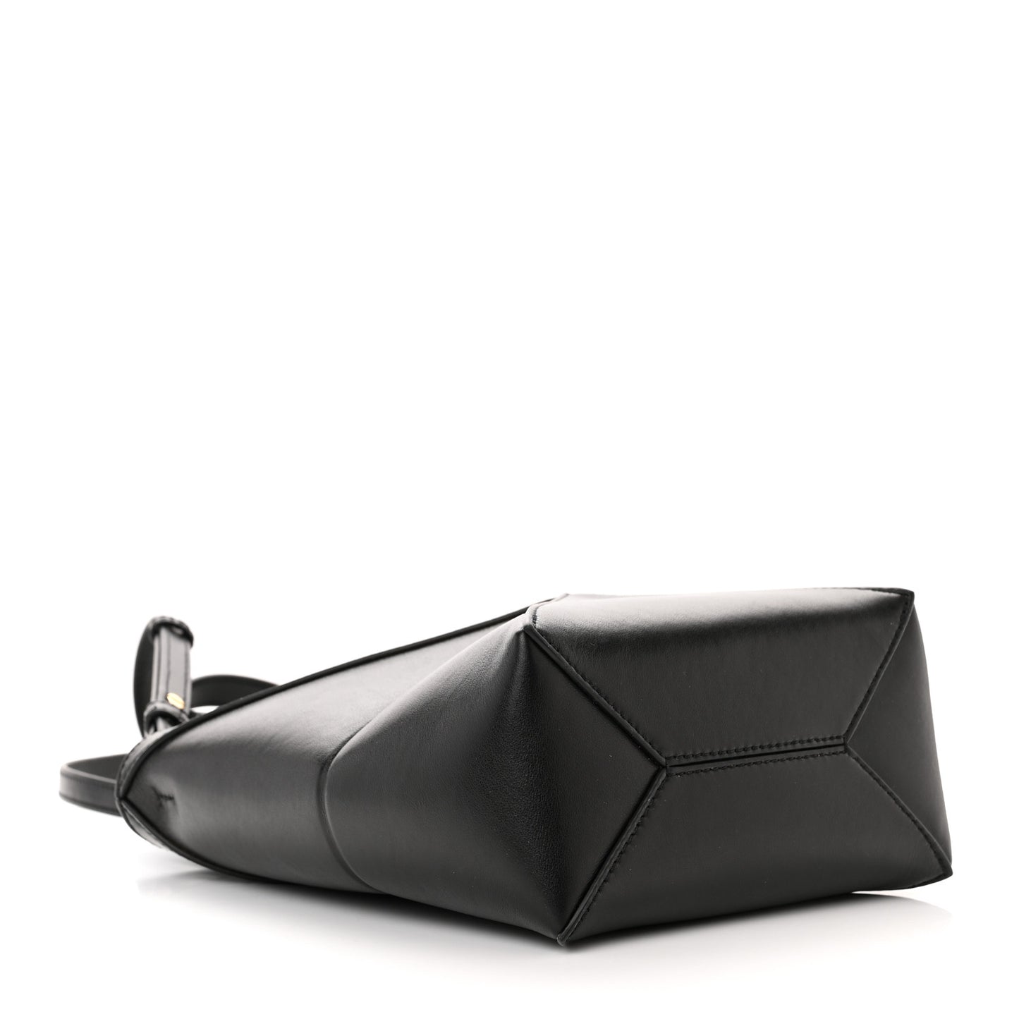 Shiny Calfskin Mini Puzzle Fold Tote Black