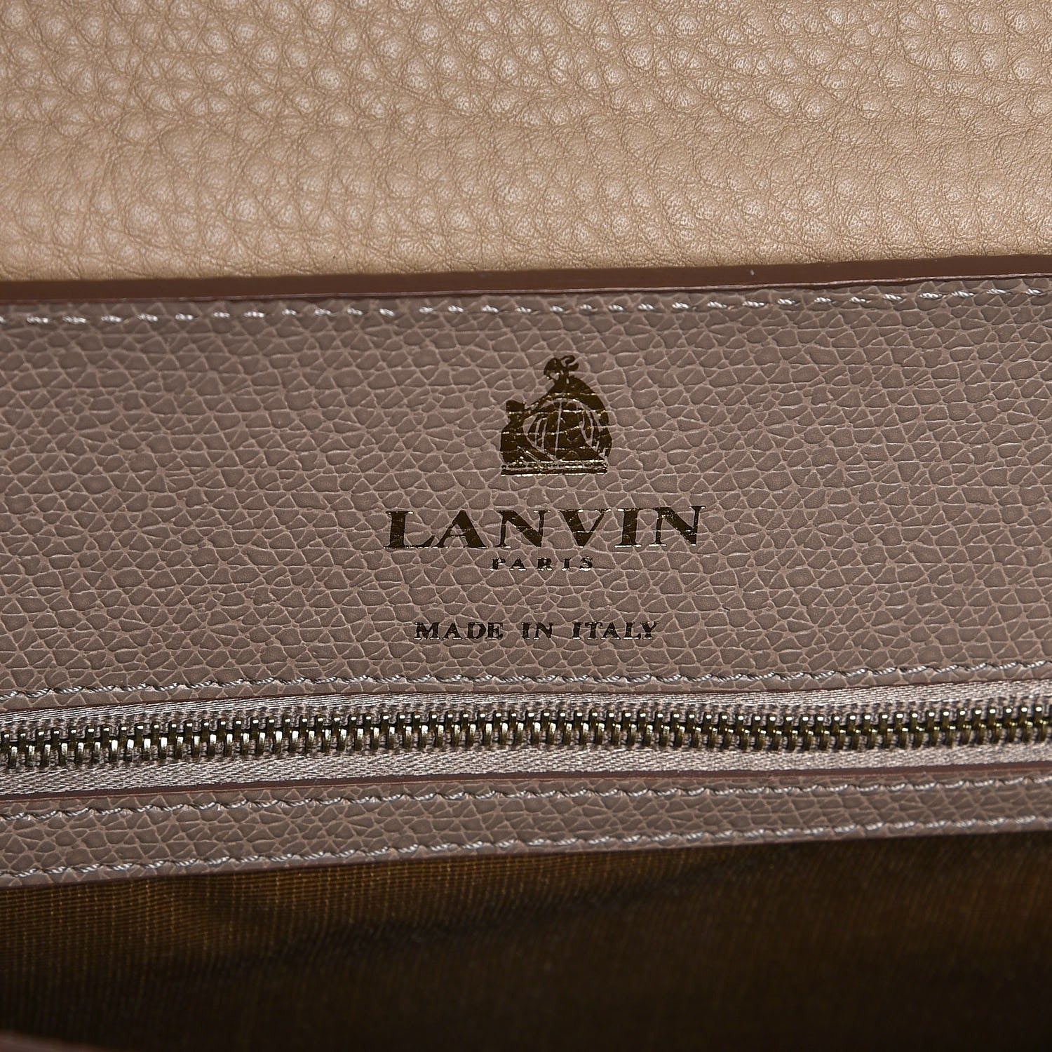 Lanvin Croc Calfskin Embossed New Partition Shoulder Bag Taupe 6 of 7
