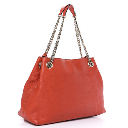 Gucci Pebbled Calfskin Medium Soho Chain Shoulder Bag Sun Orange 2 of 11