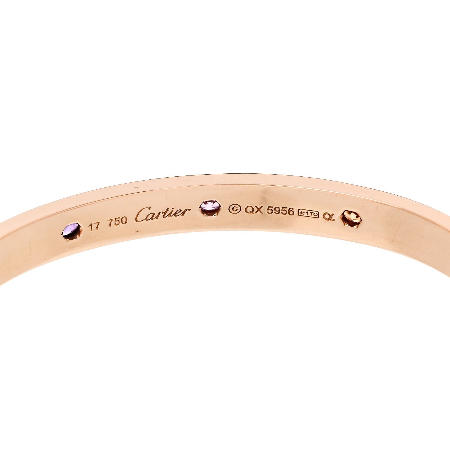 Cartier 18K Pink Gold Sapphire Garnet Amethyst LOVE Bracelet 17 5 of 8