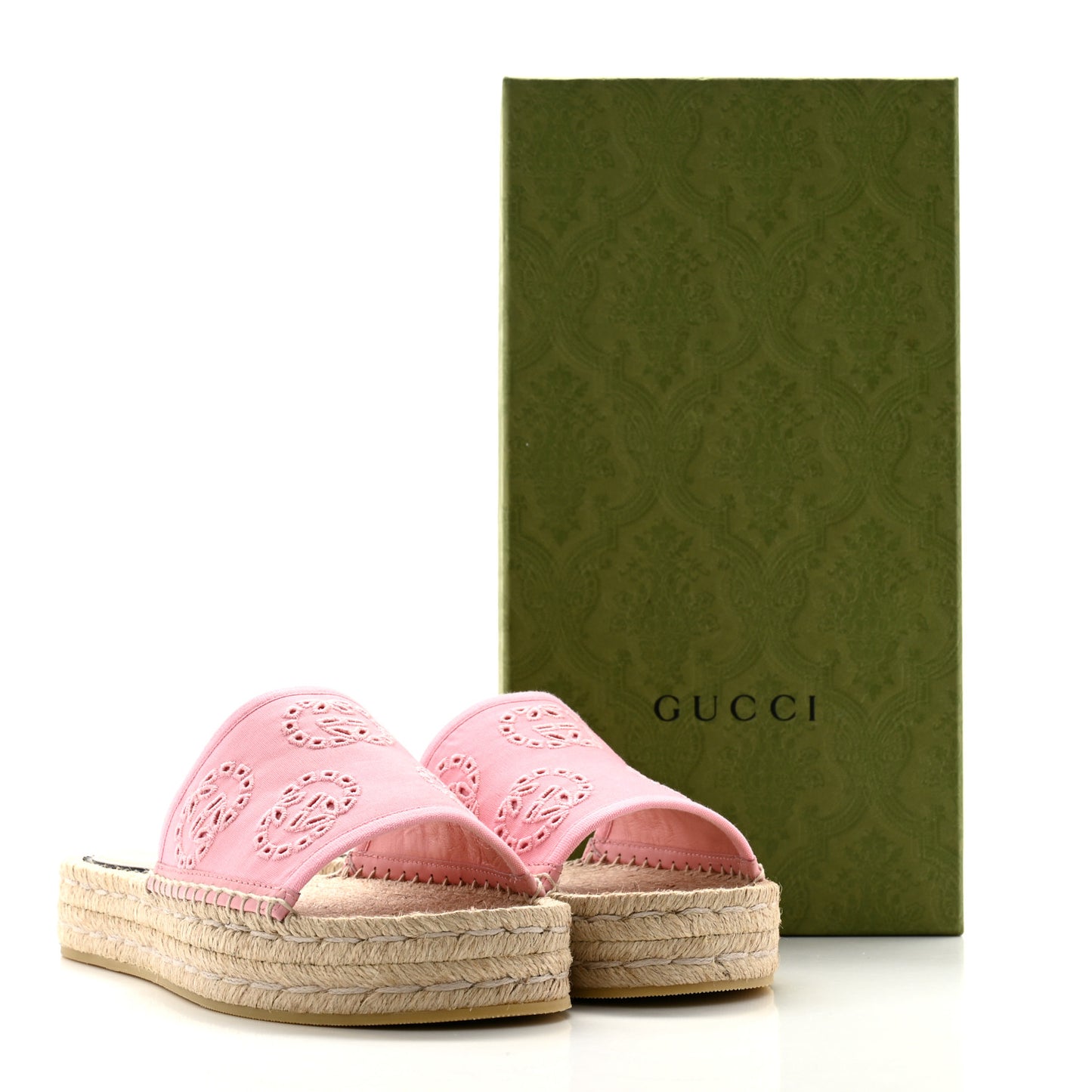 Canvas Interlocking G Damita Espadrille Sandals 39 Wild Rose