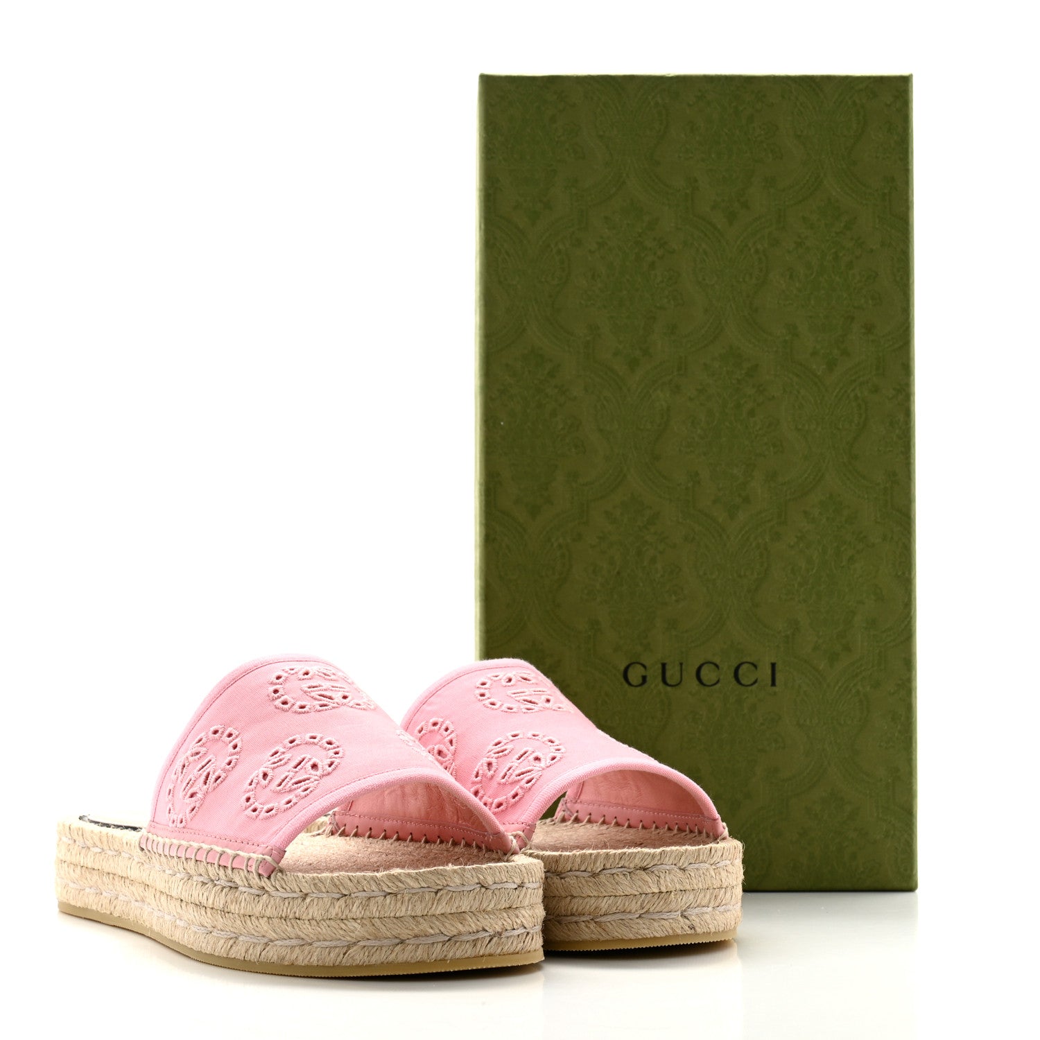 Gucci Canvas Interlocking G Damita Espadrille Sandals 39 Wild Rose 11 of 11