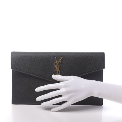 Saint Laurent Grain De Poudre Uptown Pouch Black 2 of 8