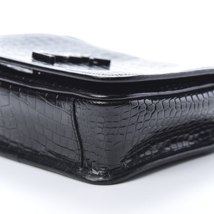 Saint Laurent Crocodile Embossed Lambskin Matelasse Monogram Niki Chain Wallet Black 10 of 10