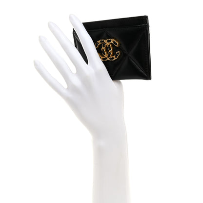 Chanel Lambskin Quilted Chanel 19 Card Holder Black 2 of 9