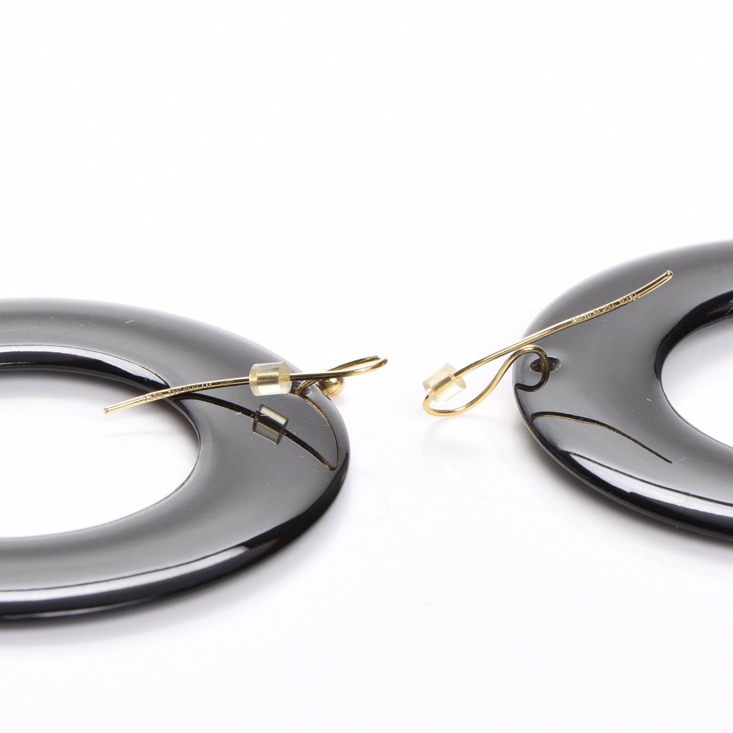 18K Yellow Gold Lacquer Large Elsa Peretti Sevillana Earrings Black