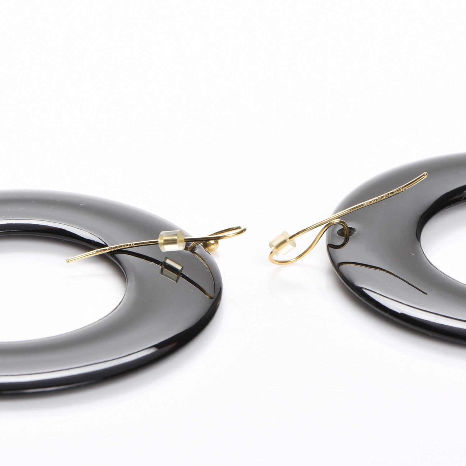 Tiffany 18K Yellow Gold Lacquer Large Elsa Peretti Sevillana Earrings Black 4 of 7