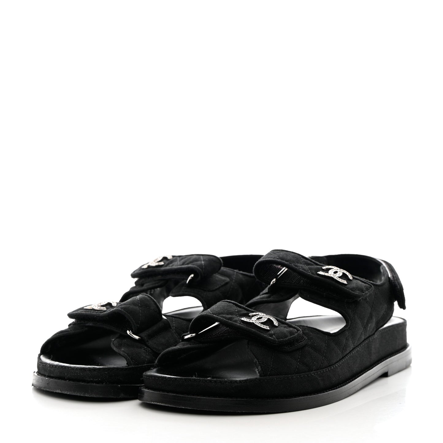 Mixed Fibers Velcro Dad Sandals 39.5 Black