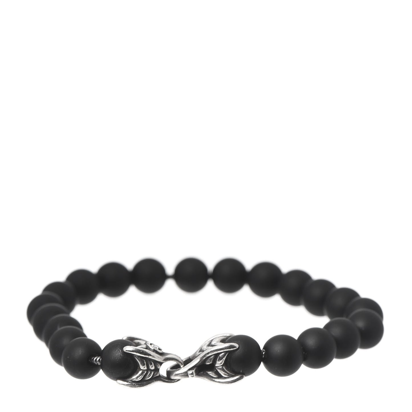 Sterling Silver Black Onyx 8mm Spiritual Beads Bracelet