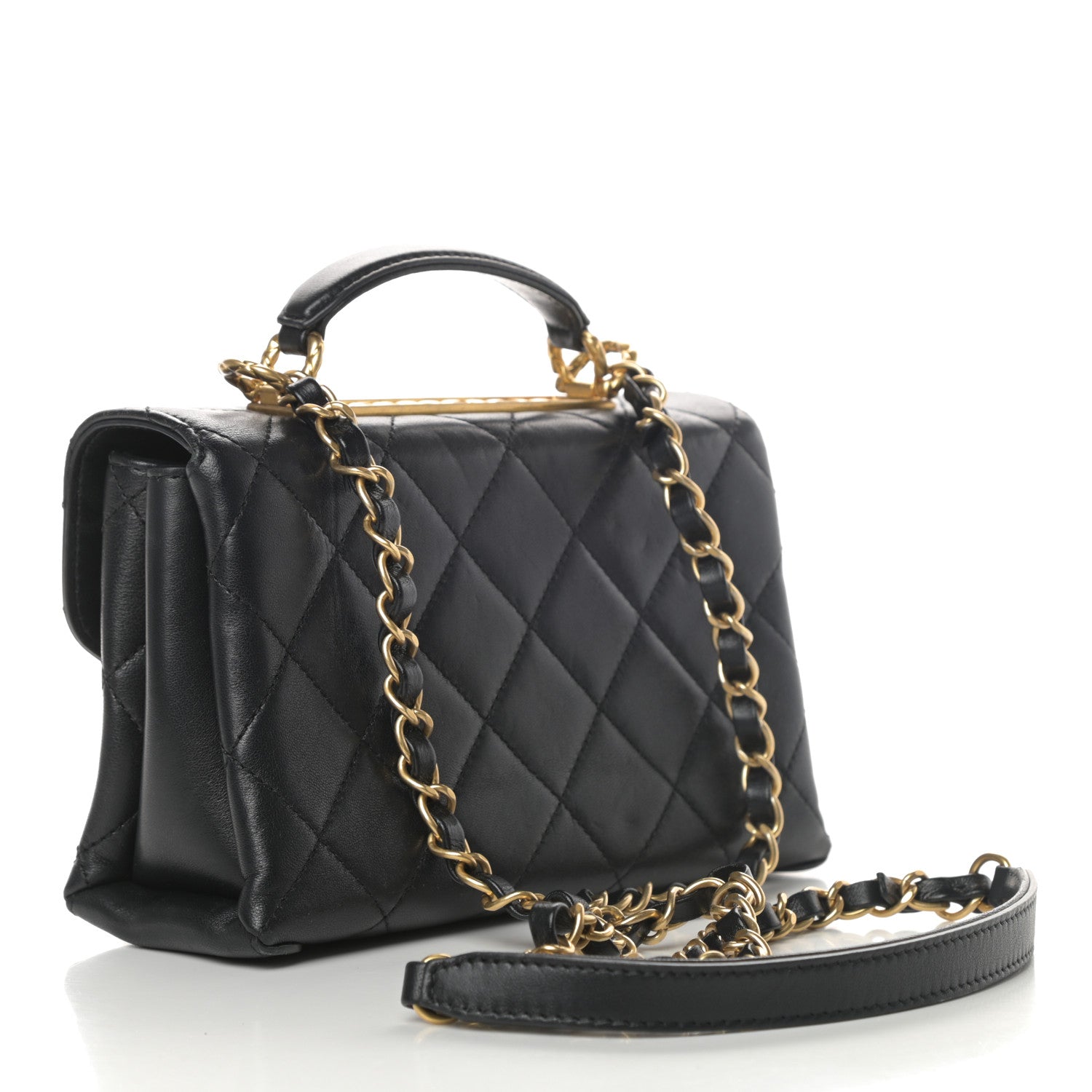 Chanel Lambskin Quilted Mini Trendy Spirit Top Handle Flap Black 3 of 15