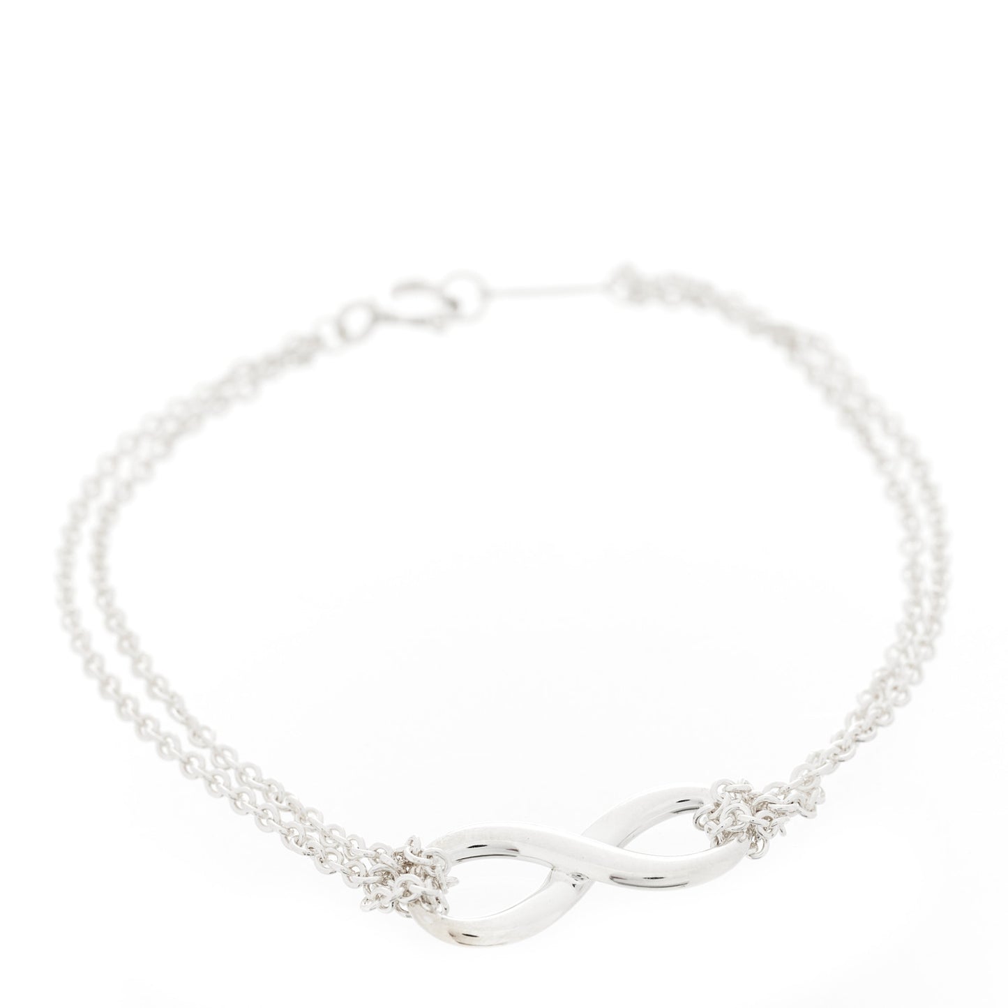 Sterling Silver Infinity Double Chain Bracelet