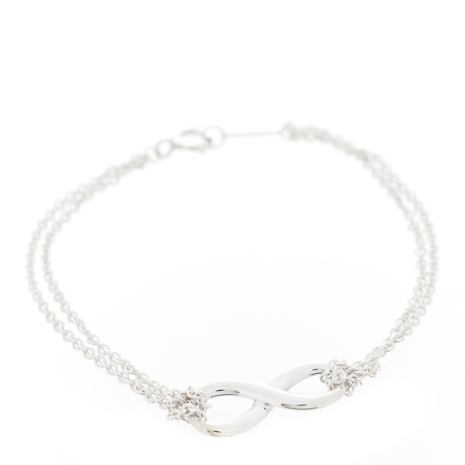 Tiffany Sterling Silver Infinity Double Chain Bracelet 1 of 5