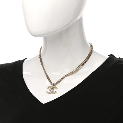Chanel Crystal CC Multi Strand Chain Necklace Gold 1 of 5