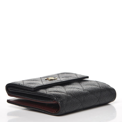 Chanel Caviar Quilted Compact French Flap Wallet Black 4 of 8