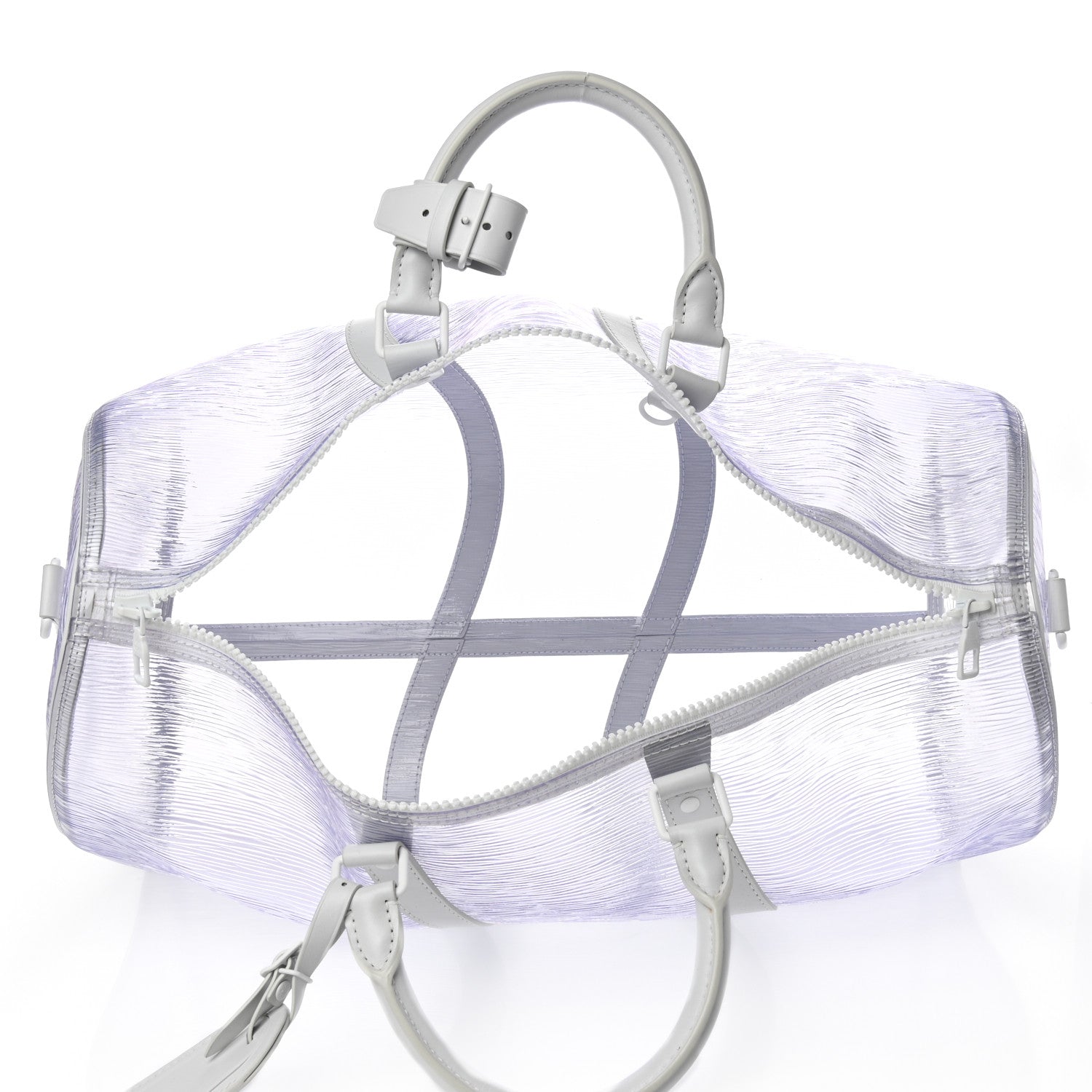 Louis Vuitton PVC Epi Embossed Wavy Keepall Bandouliere 50 White 4 of 9