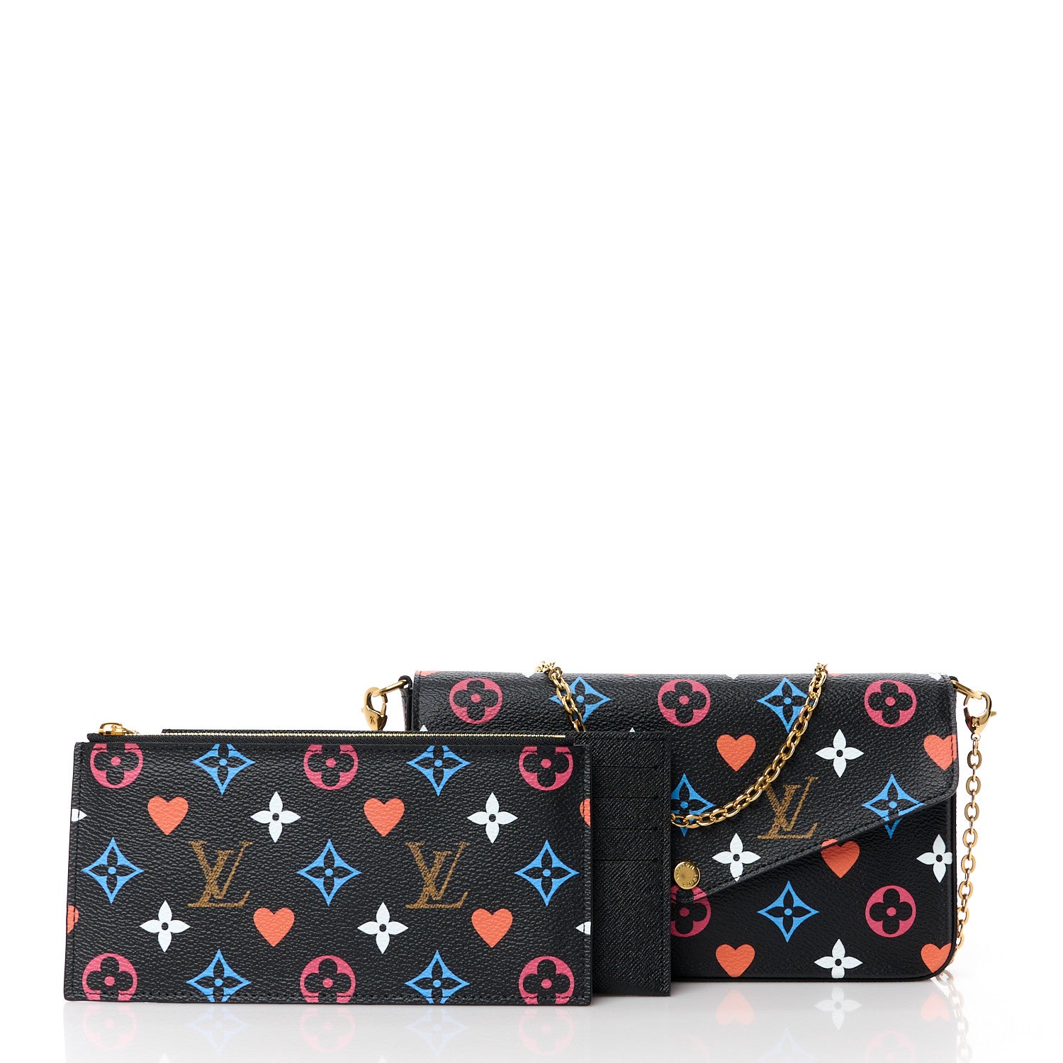 Louis Vuitton Game On Felicie Chain Wallet Black 3 of 15
