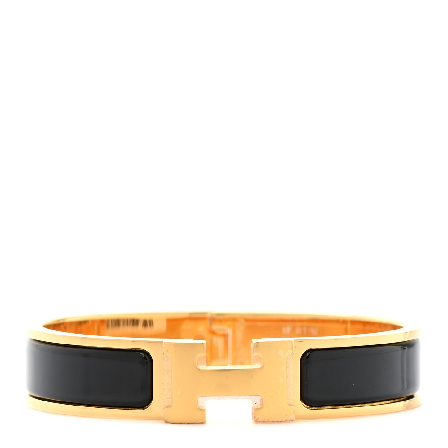 Enamel Narrow Clic Clac H Bracelet PM Black