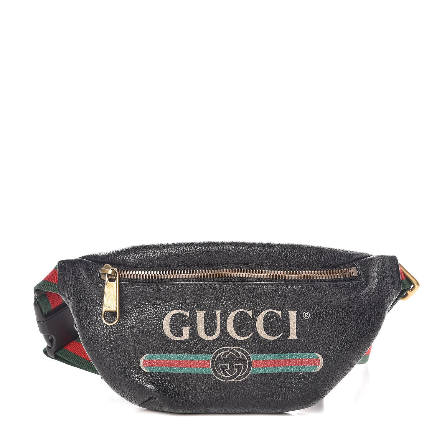 Gucci Grained Calfskin Small Logo Belt Bag Black 1 of 7