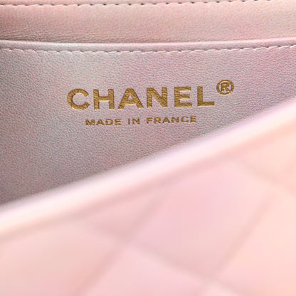 Chanel Lambskin Quilted Ombre Mini Top Handle Rectangular Flap Pink Multicolor 6 of 11