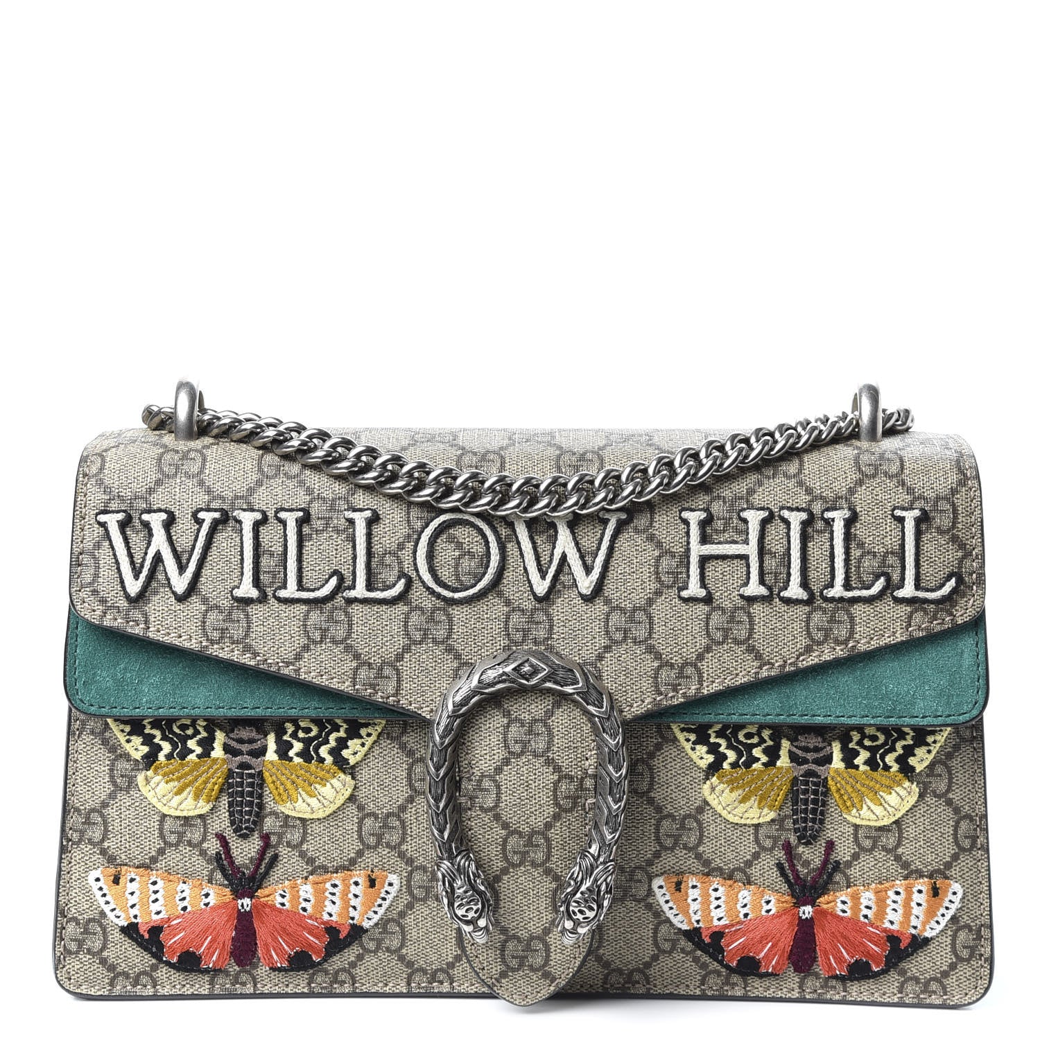 Gucci GG Supreme Monogram Willow Hill Embroidered Small Dionysus Shoulder Bag Emerald 1 of 9